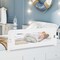 Costway 1/2 PCS 42" Toddler Foldable Bed Rail with Adjustable Safety Strap Bedrail Guard White